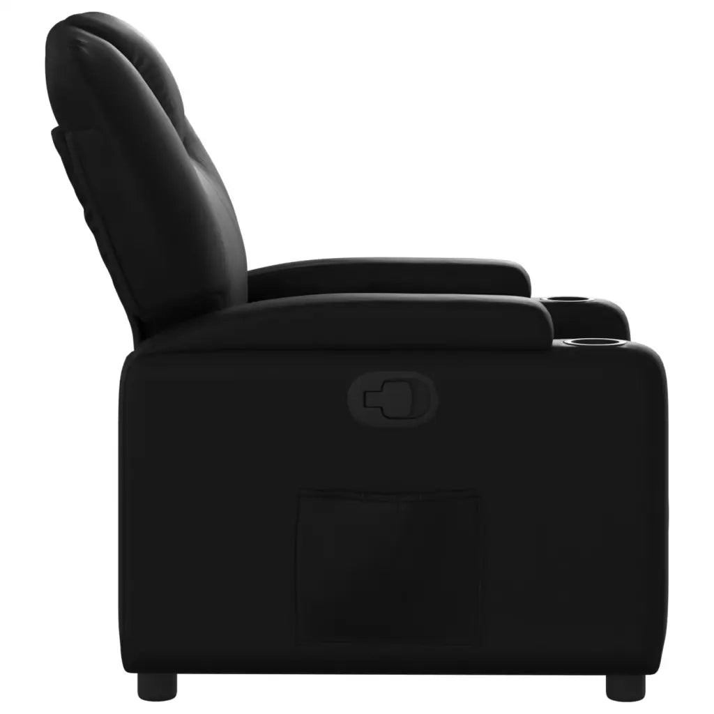 Divano Sedia-Poltrona reclinabile in Similpelle Nera 611155