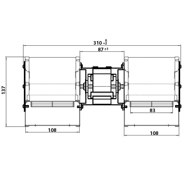 Ricambistufeapellet 207722  Ventilatore centrifugo CFD-DA 80X83-35 doppia aspirazione