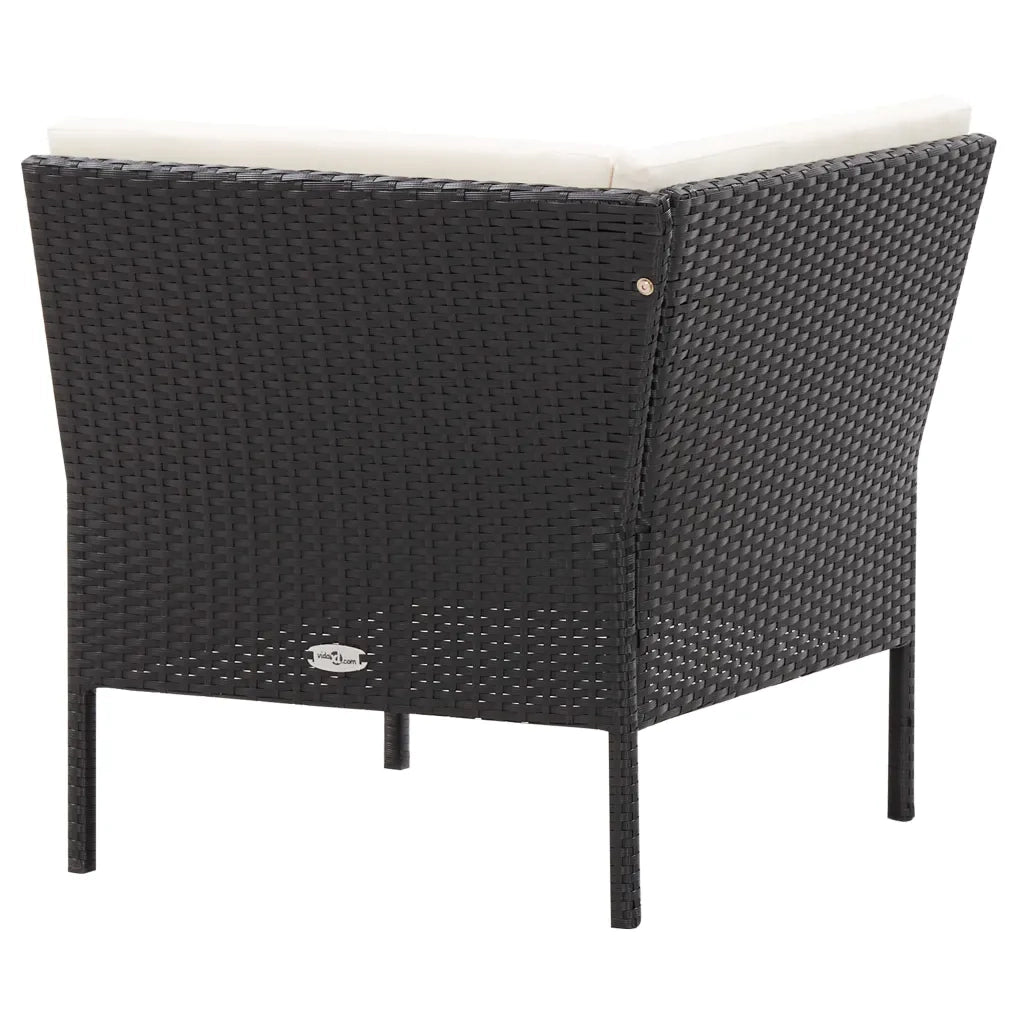 Set Divani da Giardino 6 pz | Set Salotto da Giardino con Cuscini in Polyrattan Nero