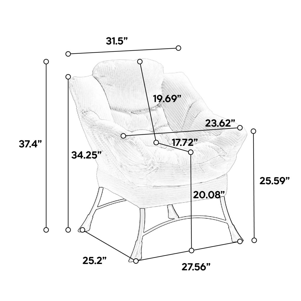 Poltrona Relax con Poggiapiedi e Braccioli ¨C MINIMAL ¨C Tessuto Grigio