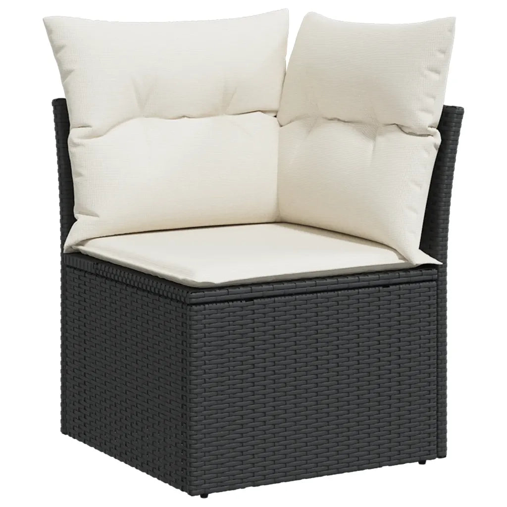 Set Divani da Giardino con Cuscini 7pz Nero Polyrattan 3221695