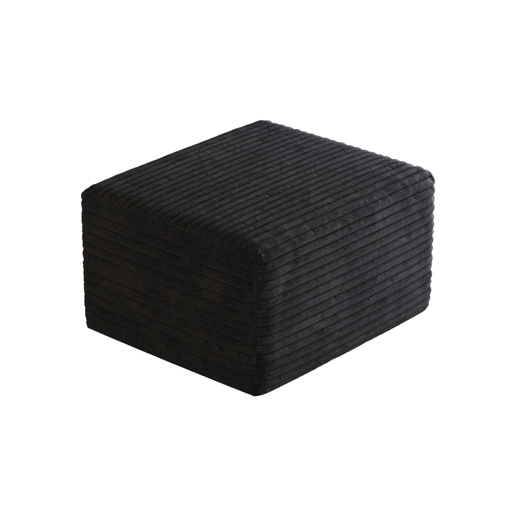 Pouf in tessuto nero senza montaggio