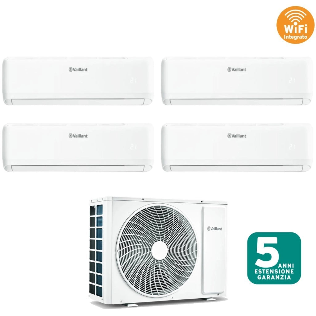Climatizzatore Condizionatore Vaillant Quadri Split Inverter serie CLIMAVAIR PRO 9+9+12+12 con VAM1-080A4NO R-32 Wi-Fi Integrato 9000+9000+12000+12000