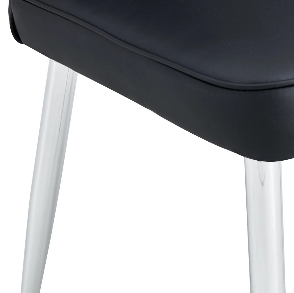 SEDIA da pranzo Set da 2 pezzi Nero PU e metallo