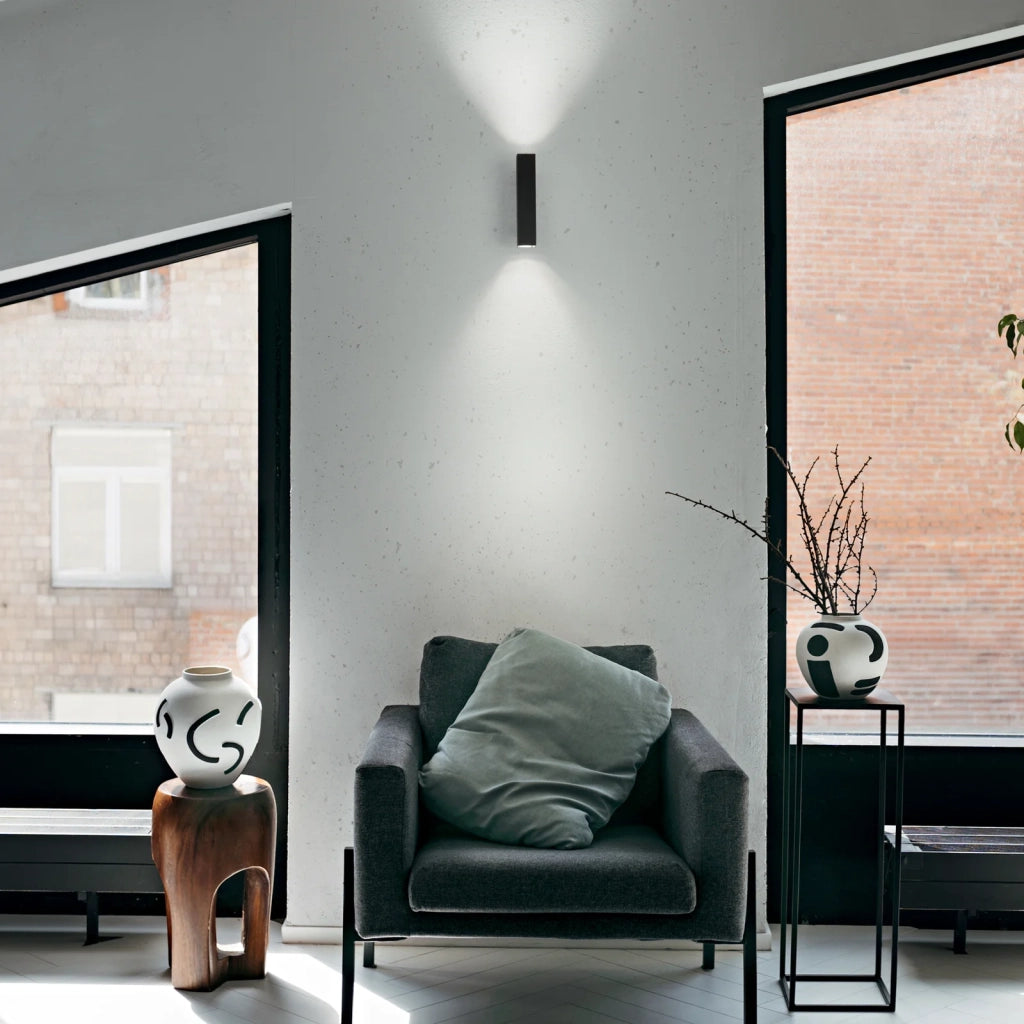 Lampada Da Parete Look 2 Luci LED 9W Luce Calda Nero Ideal Lux