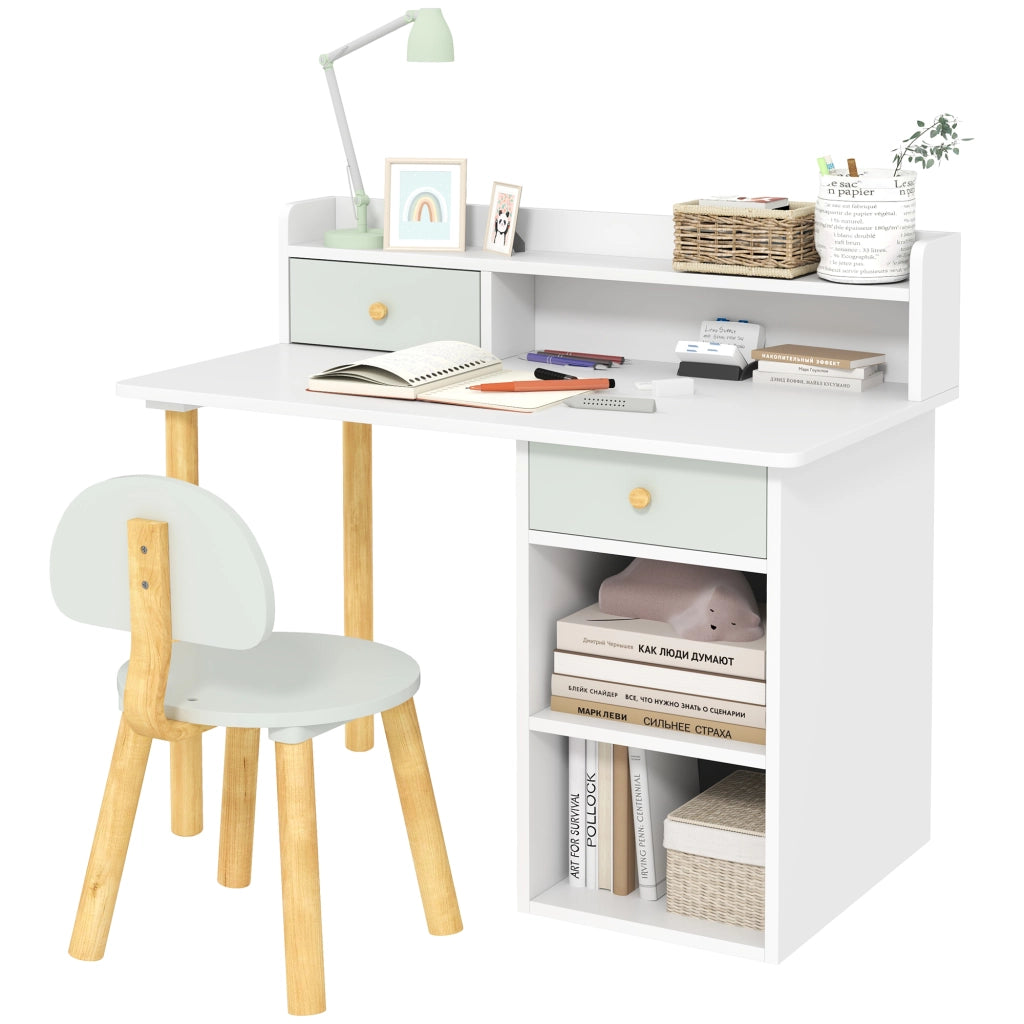 Scrivania bambini con sedia e cassetti ¨C Xylo ¨C verde 85x48x73 cm