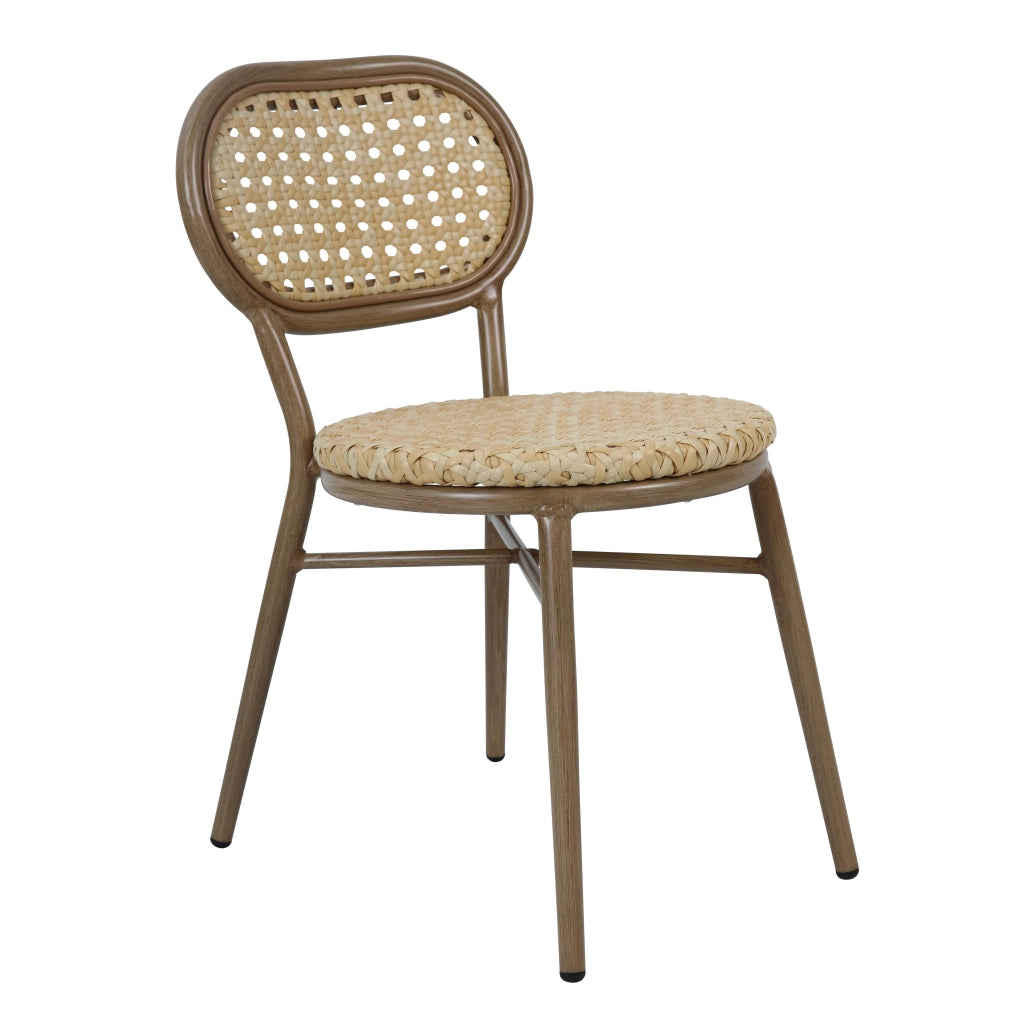 Oviala - Sedia da terrazza in alluminio e rattan sintetico