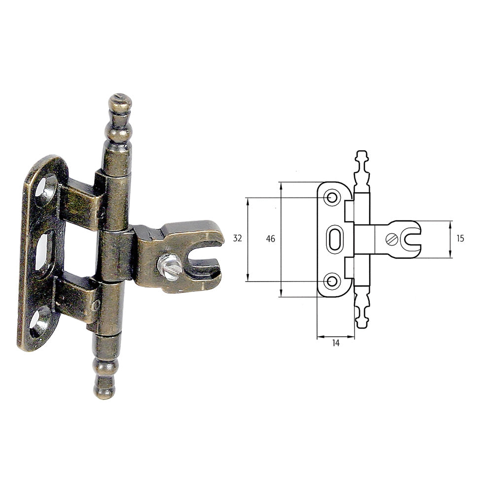 CERNIERA PER MOBILI 'A0058' bronzata- 2 pezzi  - BricoGo