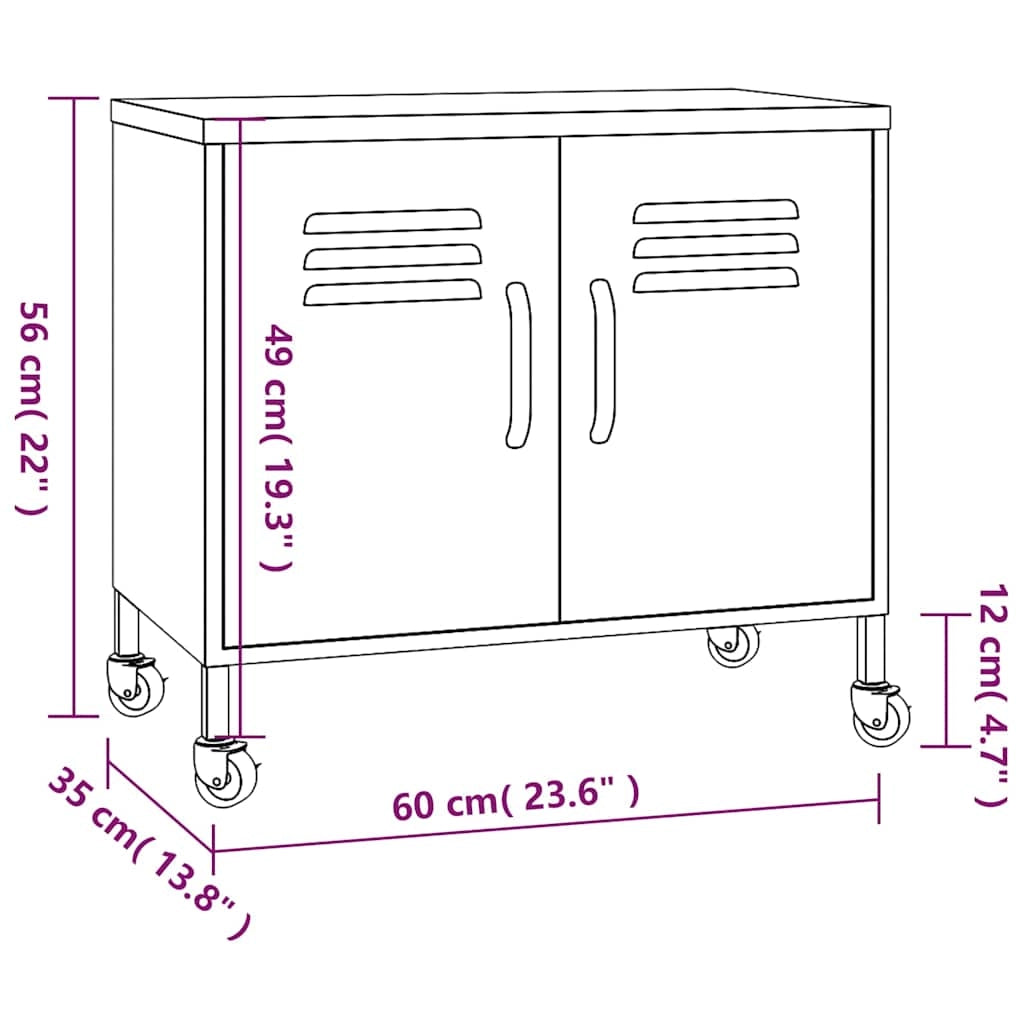 Armoire de rangement Blanc 60x35x56 cm Acier