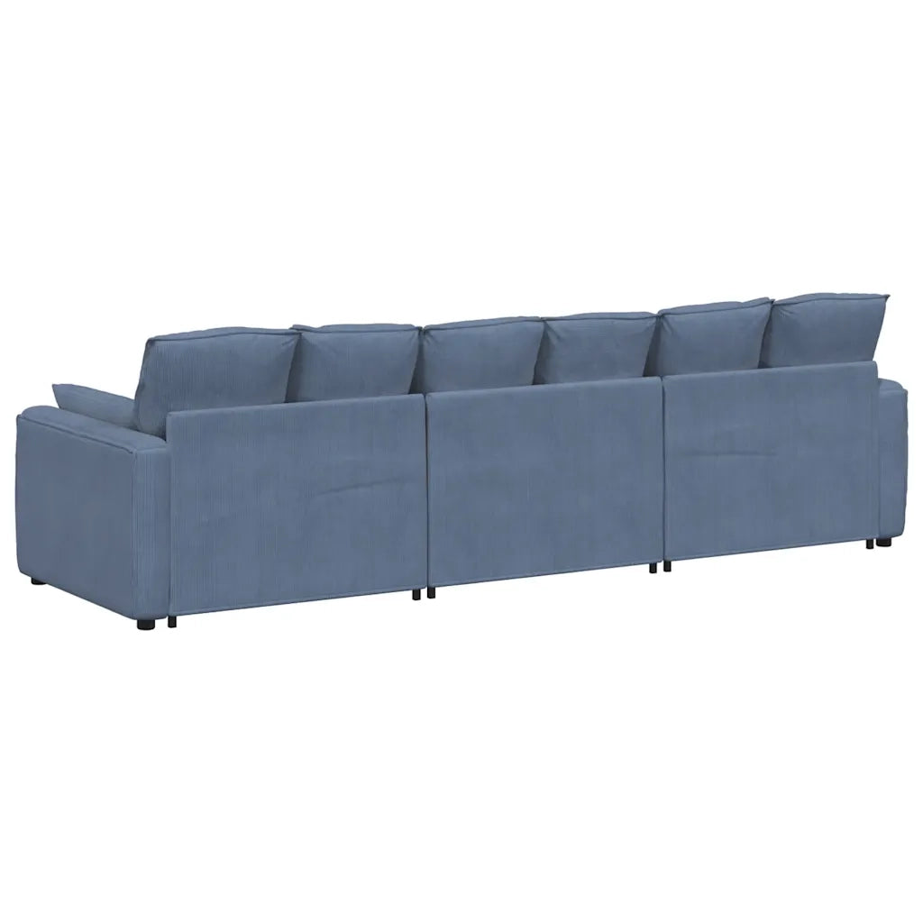 Divano Modulare con Cuscini Blu 3321110