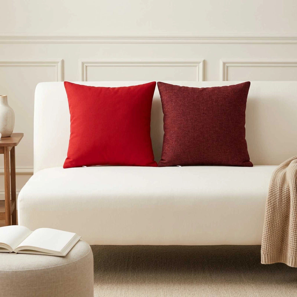 Cuscino con cuscino HEERLEN 2 pz Rosso Tessuto 923503