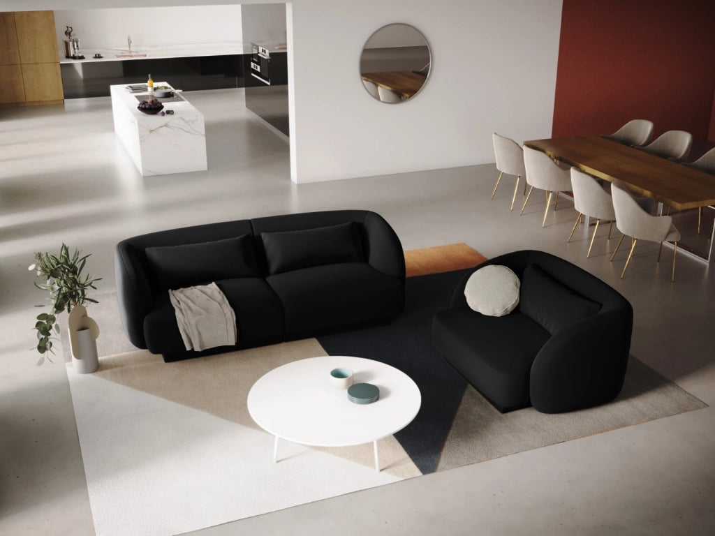 Cosmopolitan Design - Divano "Tulum" 2 posti in velluto nero 