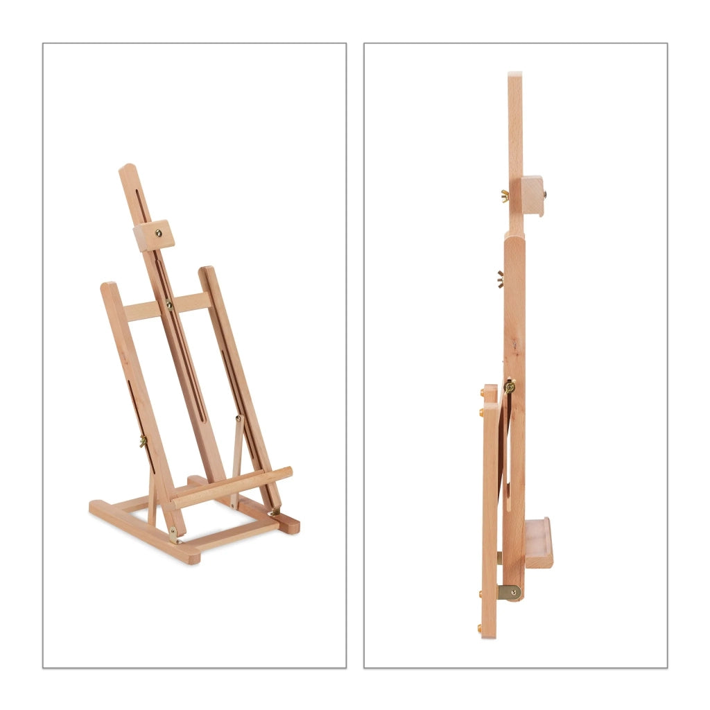 Cavalletto da tavolo regolabile per artisti e bambini 40 x 30 x 60 cm pieghevole in legno di faggio naturale 13_0010863