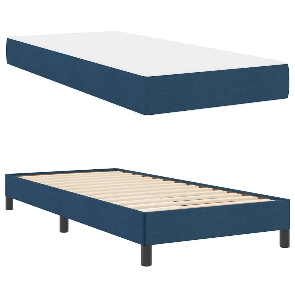 Letto a molle con materasso Blu 100 x 200 cm Tessuto