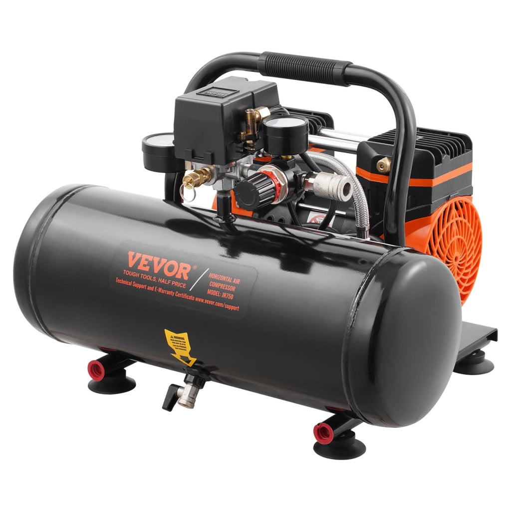 Compressore d'Aria Senza Olio JR880-2GAL Serbatoio Acciaio 8L 860W 8 Bar Portatile Silenzioso per Officina e Fai da Te