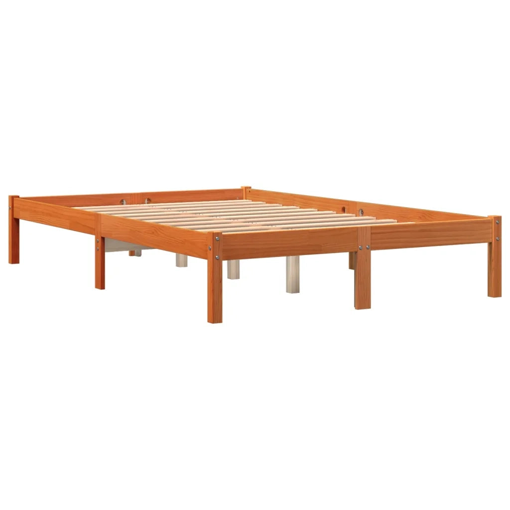 Letto senza Materasso-Struttura Letto Marrone Cera 120x190 cm in Legno di Pino 170369