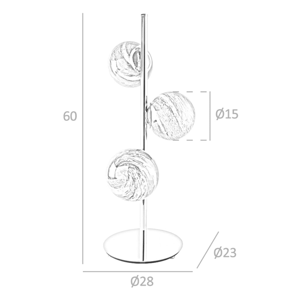 Lampada da tavolo in acciaio inox