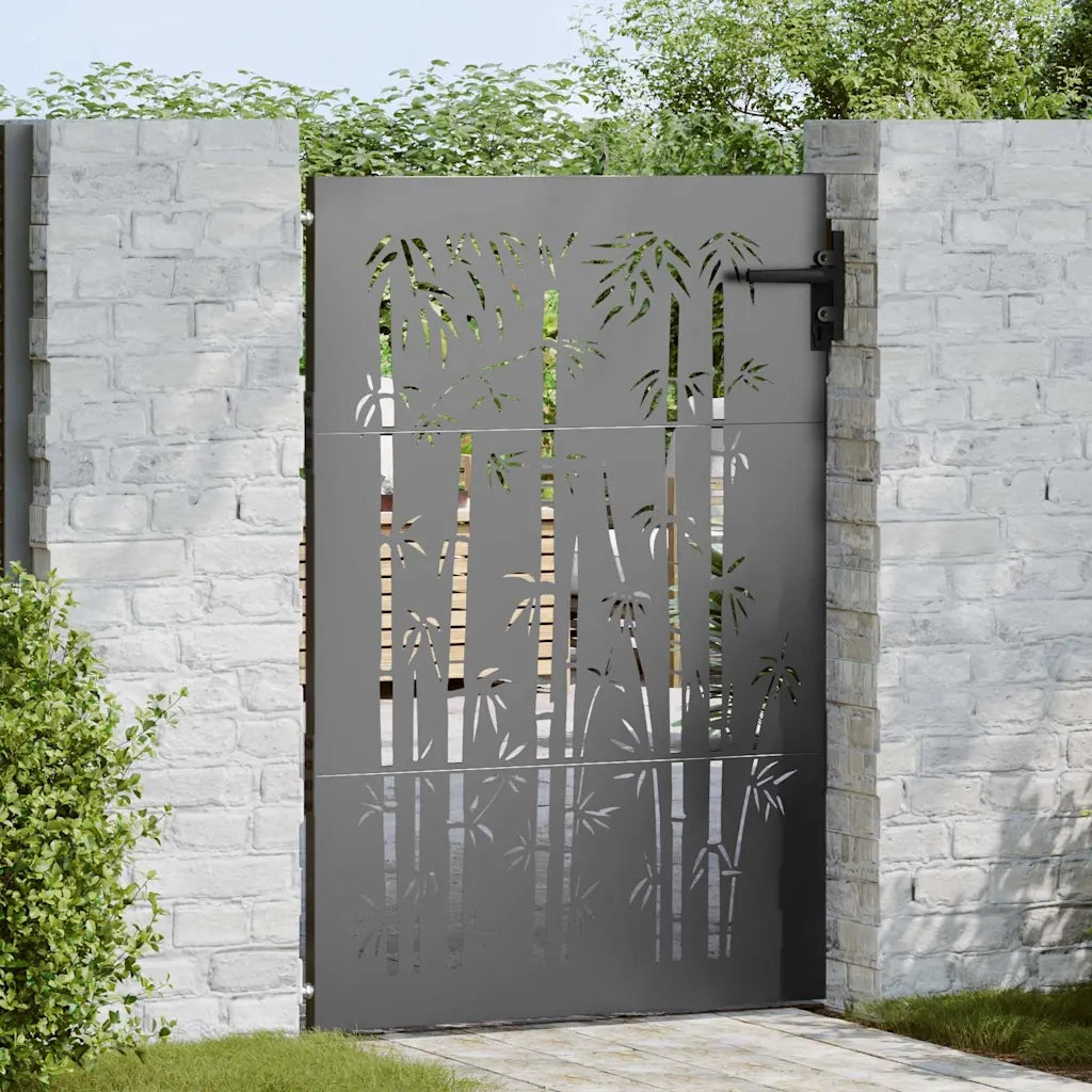 Cancello da giardino con blocco Nero 85 x 125 cm 42015870