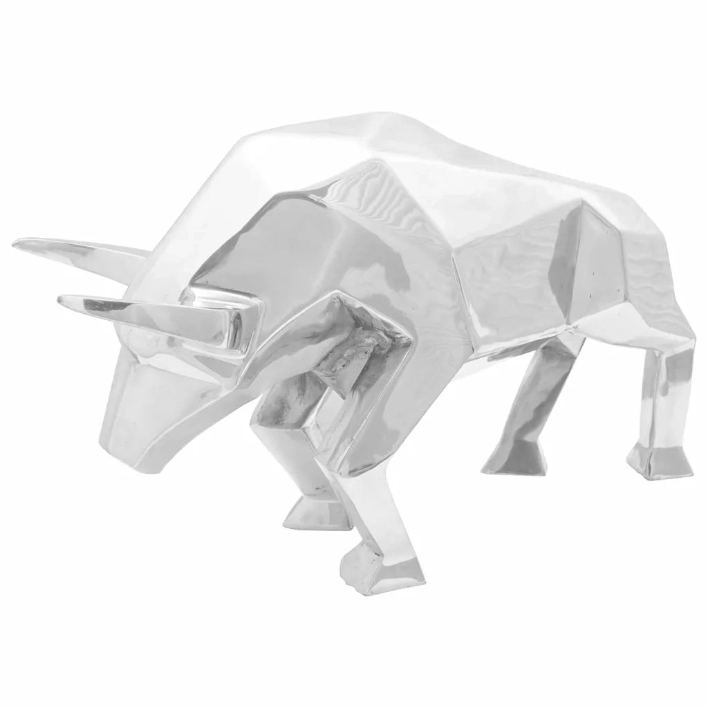 Scultura di toro Argento 74 x 23 x 30 cm Alluminio CFW5966679