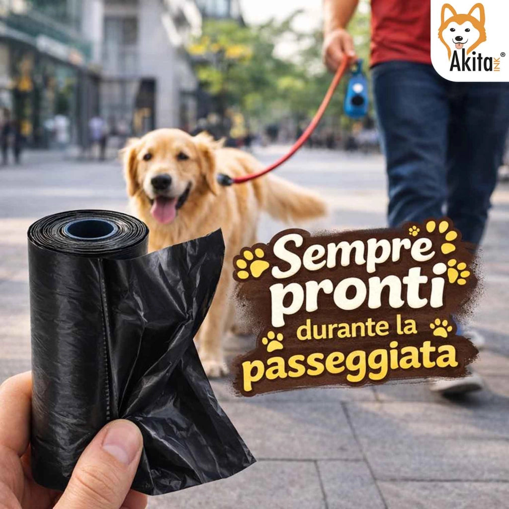 Akitaink Sacchetti Igienici per Animali 810 Pz Nero 54 Rotoli