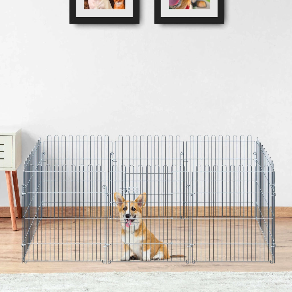 Recinto per cuccioli 8 pannelli, box gioco 63x76 cm, sicuro e stabile