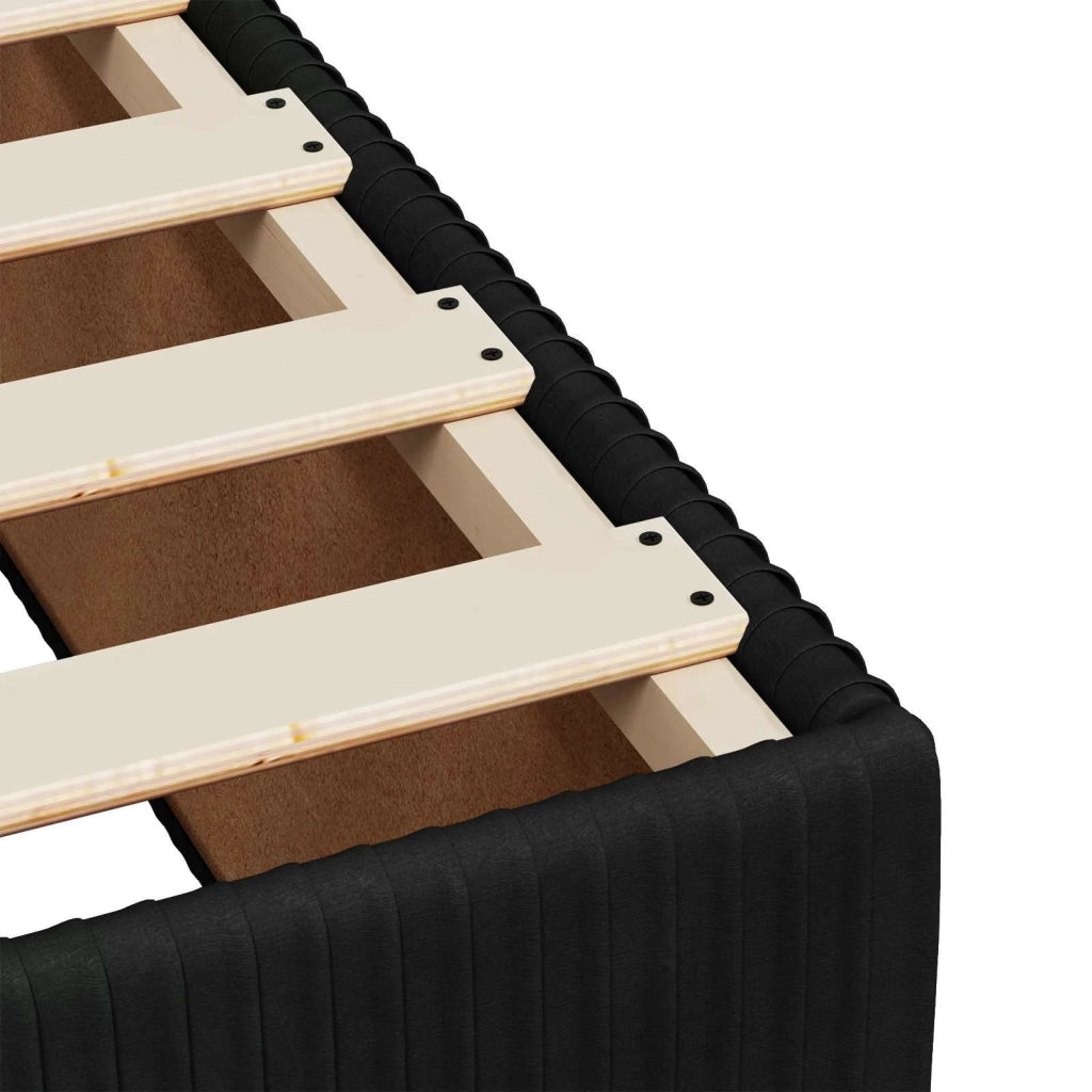Letto box spring con materasso Nero 200 x 200 cm Velluto 3454681
