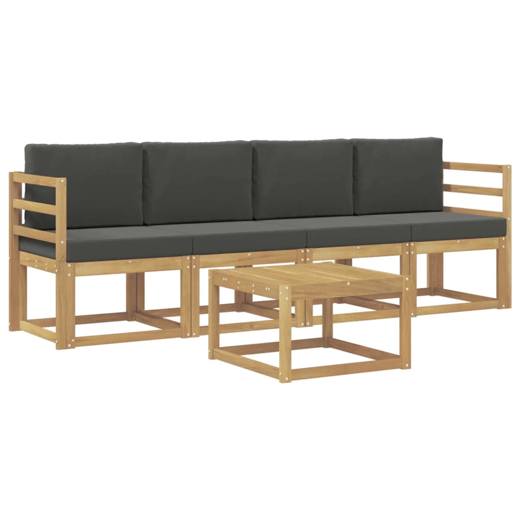 Set di divani da esterno 5 pz Bianco e Antracite 3387196