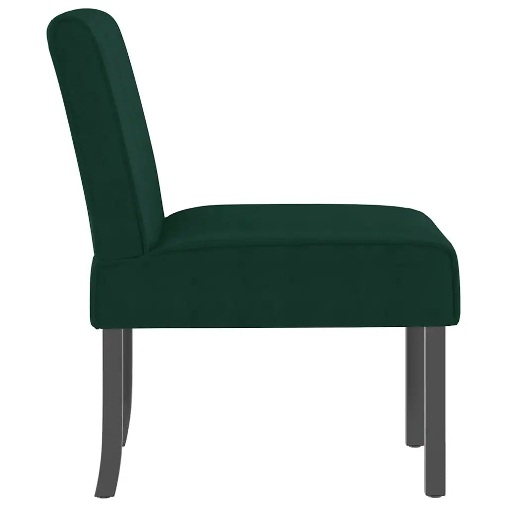 Fauteuil sans accoudoirs vert foncé velours