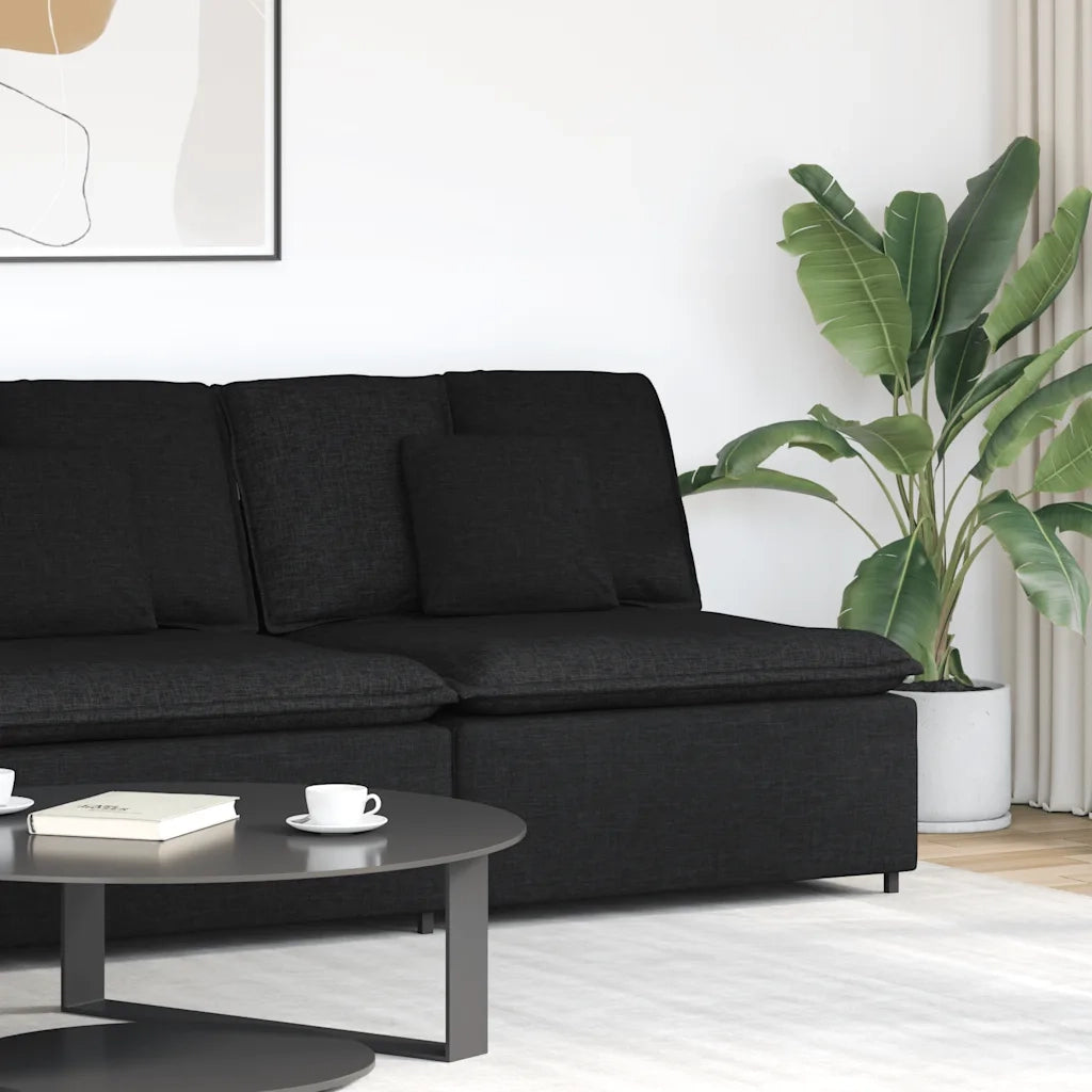 Modulo Centrale Divano Modulare con Cuscini Nero 100 cm 4104419