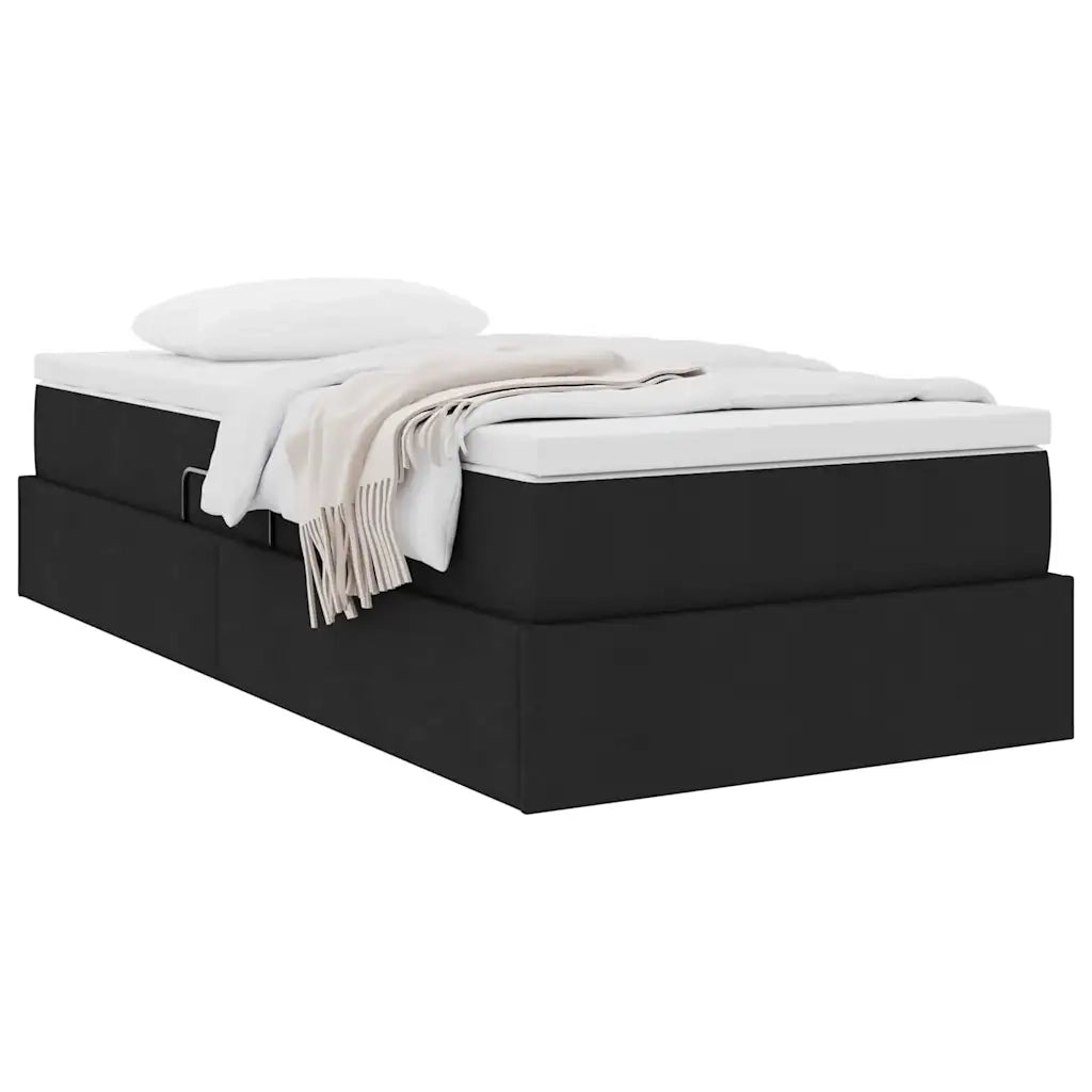 Letto con contenitore e materasso Nero 100 x 200 cm Poliestere 3370208