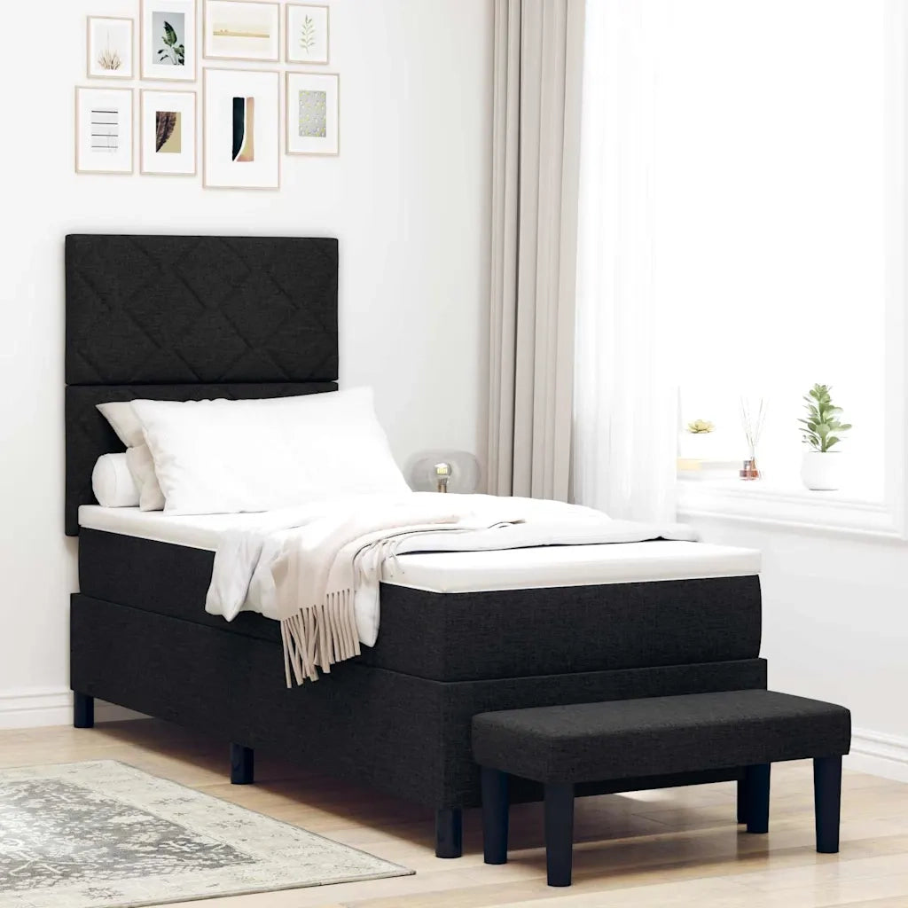 Letto a molle con testiera Nero 80 x 200 cm Tessuto 3344102