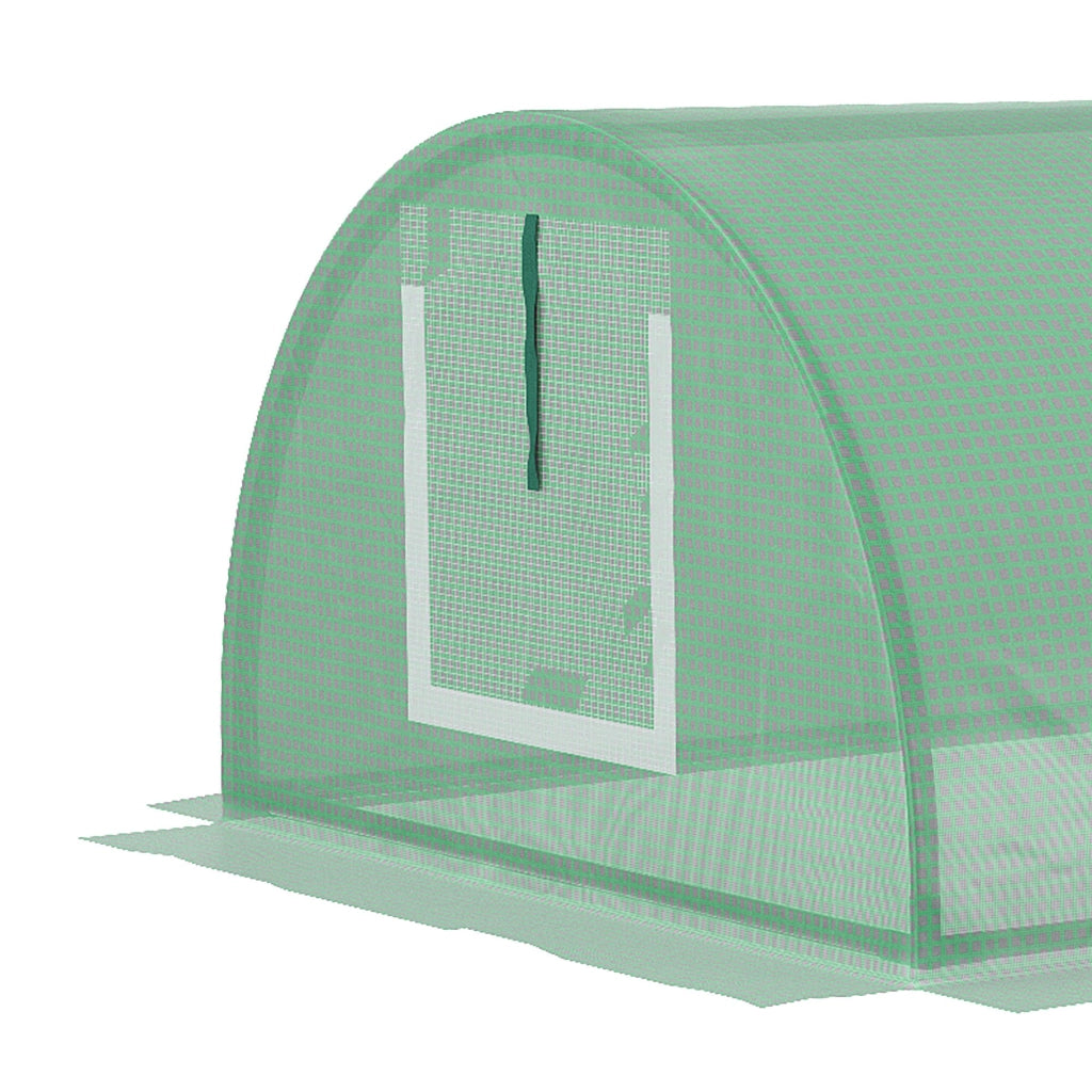 SERRA TUNNEL 300x80x45 cm Acciaio Verde con finestre a rete