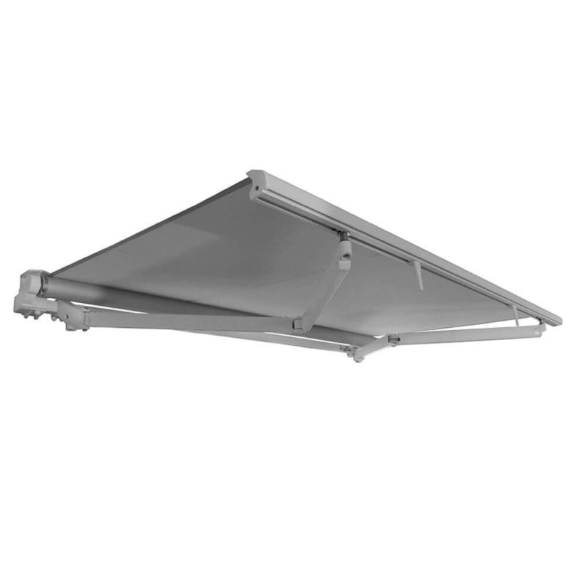 Tenda da Sole a Bracci Estensibili su Barra Quadra Tempotest Para', col. Bianco 15, Largh. 3,9m x Sporgenza 2.10m con Arganello Destro