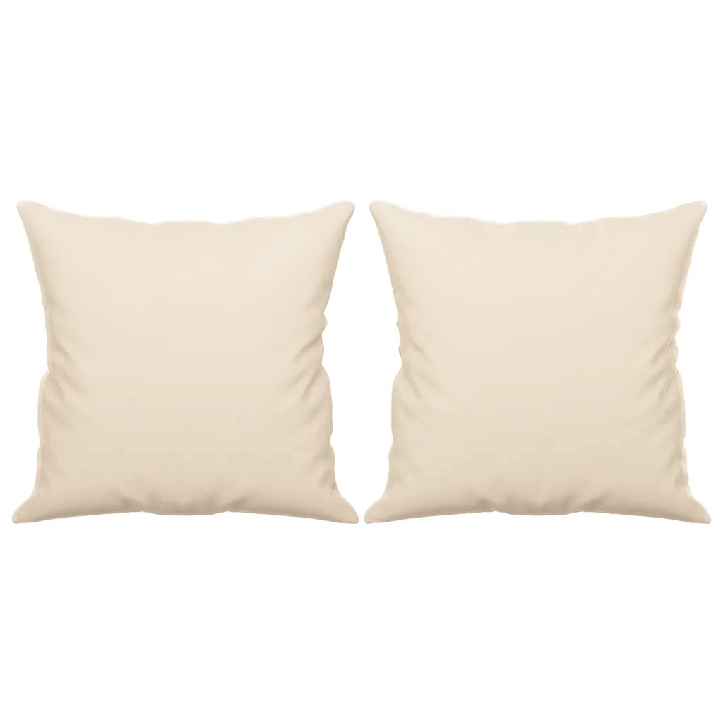 Divano a 2 Posti con Cuscini Beige 120 cm Tessuto Microfibra