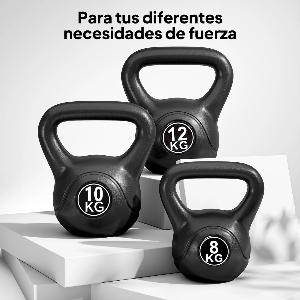 Kettlebell da 10 kg per Allenamento ¨C zephmum ¨C Nero 25x19x28 cm