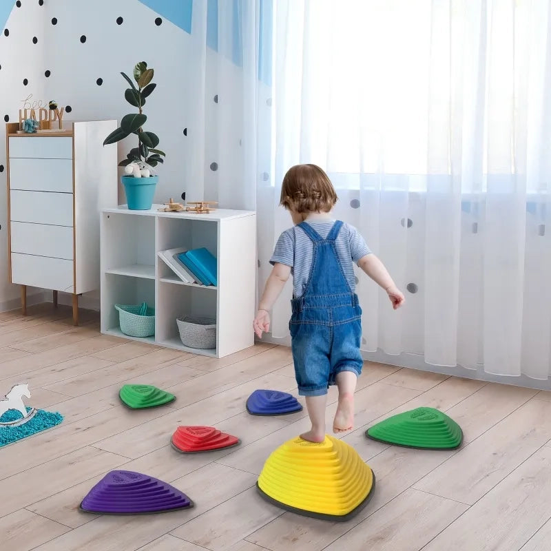 Set 6 Sgabelli Impilabili, Design Antiscivolo, per Interni ed Esterni, Multicolore