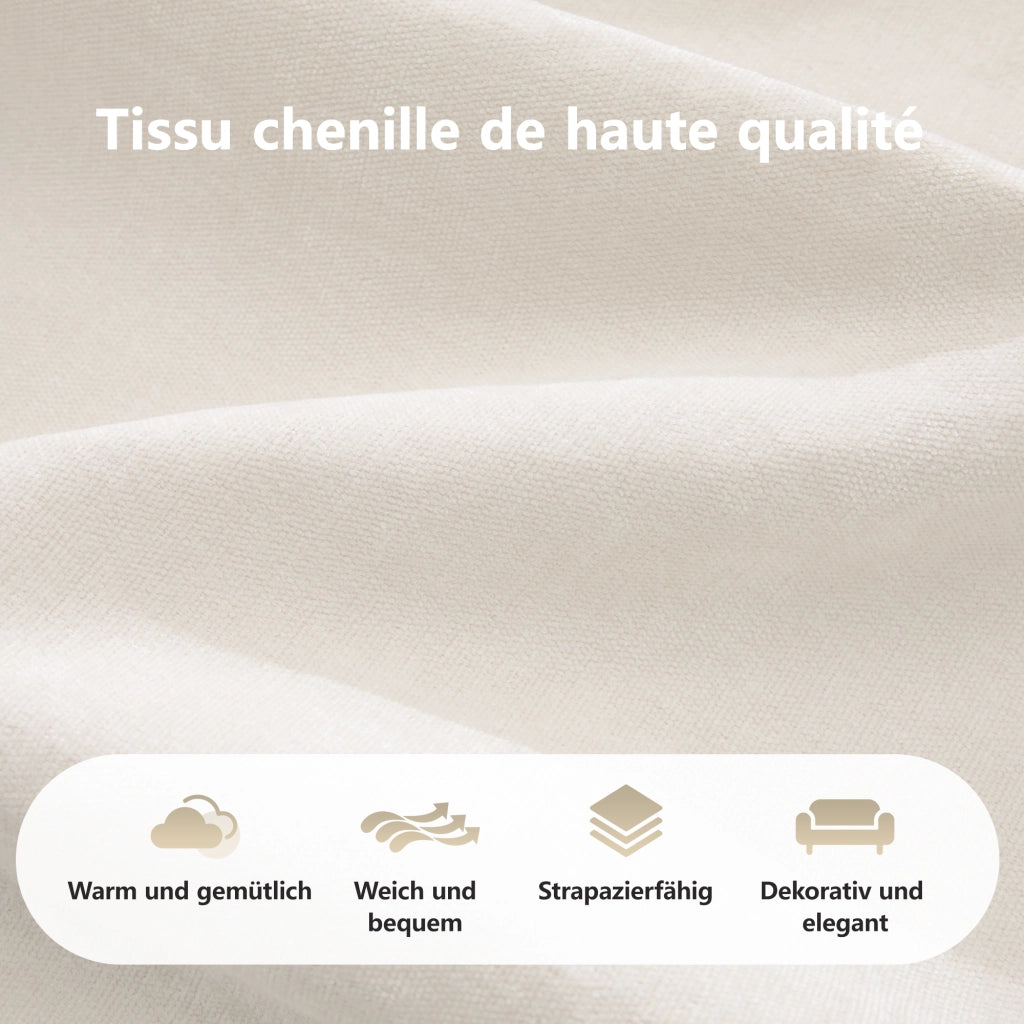Pouf in ciniglia beige chiaro