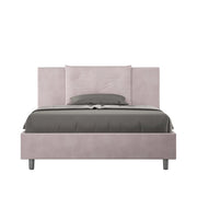 BS COM Letto una piazza e mezza contenitore imbottito 130x200 microfibra glicine