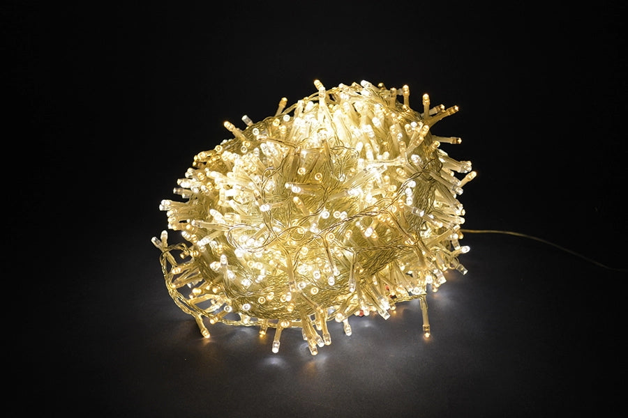 Luci di Natale Led filo Trasparente Luce Calda Fredda da Esterno Interno Albero Numero Led: 300, Temperatura di colore: Luce Calda
