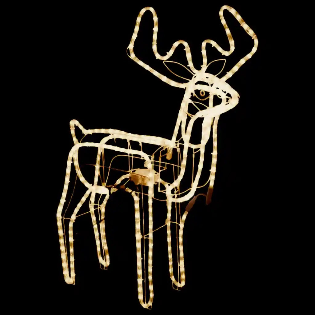 Figura Natale Renna Testa Mobile Bianco Freddo-Luci decorative natalizie 76x42x87 cm