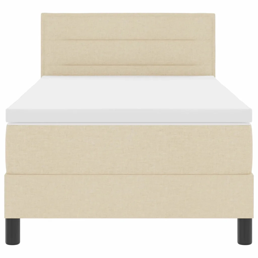 Letto a molle con testiera Crema 80 x 200 cm Tessuto 3338571