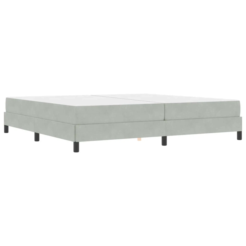 Letto a molle con materasso Grigio chiaro 200 x 200 cm Tessuto