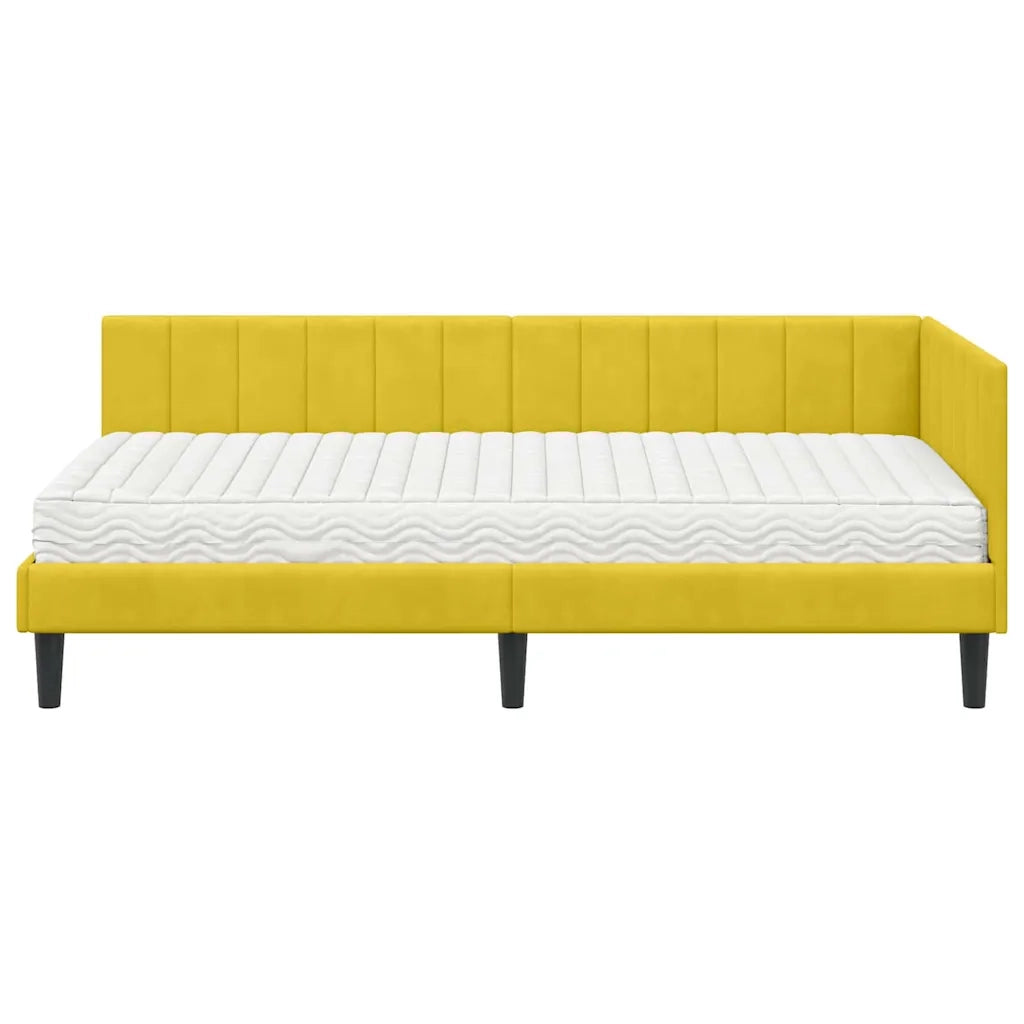 Struttura Letto Angolare con Materasso 2 pcs Giallo Velluto 3393894