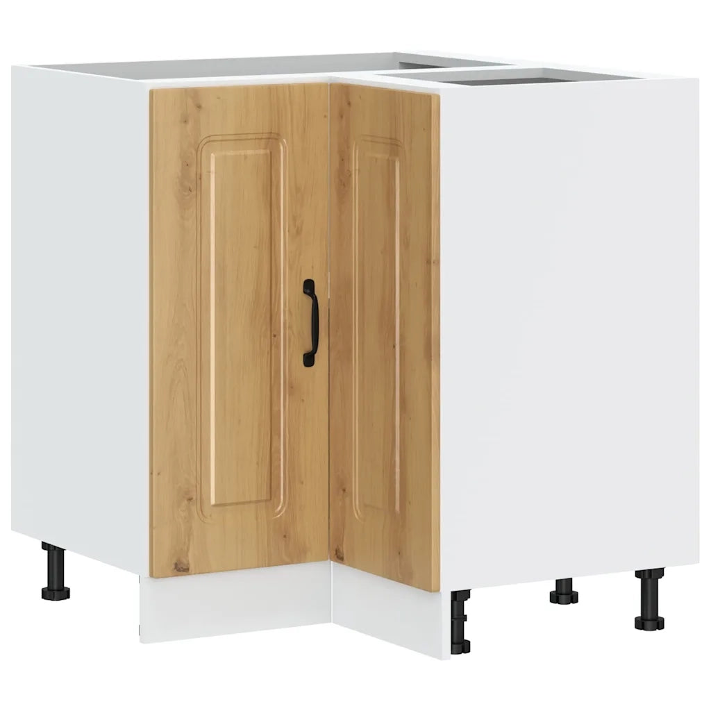 Armoire d'angle de cuisine Kalmar chêne artisanal