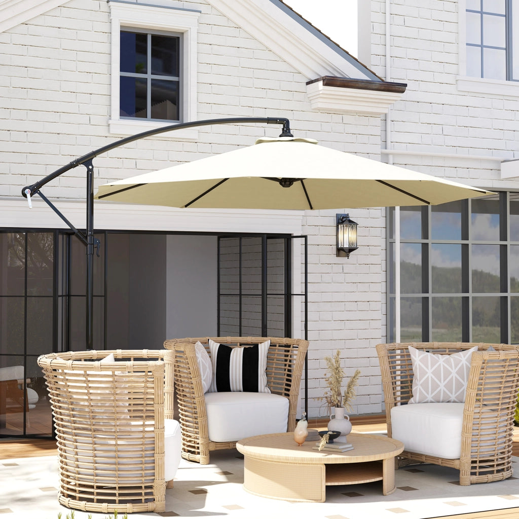 Ombrellone da Giardino ¨C Minimal ¨C Beige 3x2.5 m Metallo Poliestere