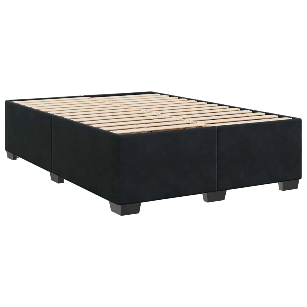 Letto con Box Spring, Materasso e LED Nero 140 x 200 cm Velluto 3452200