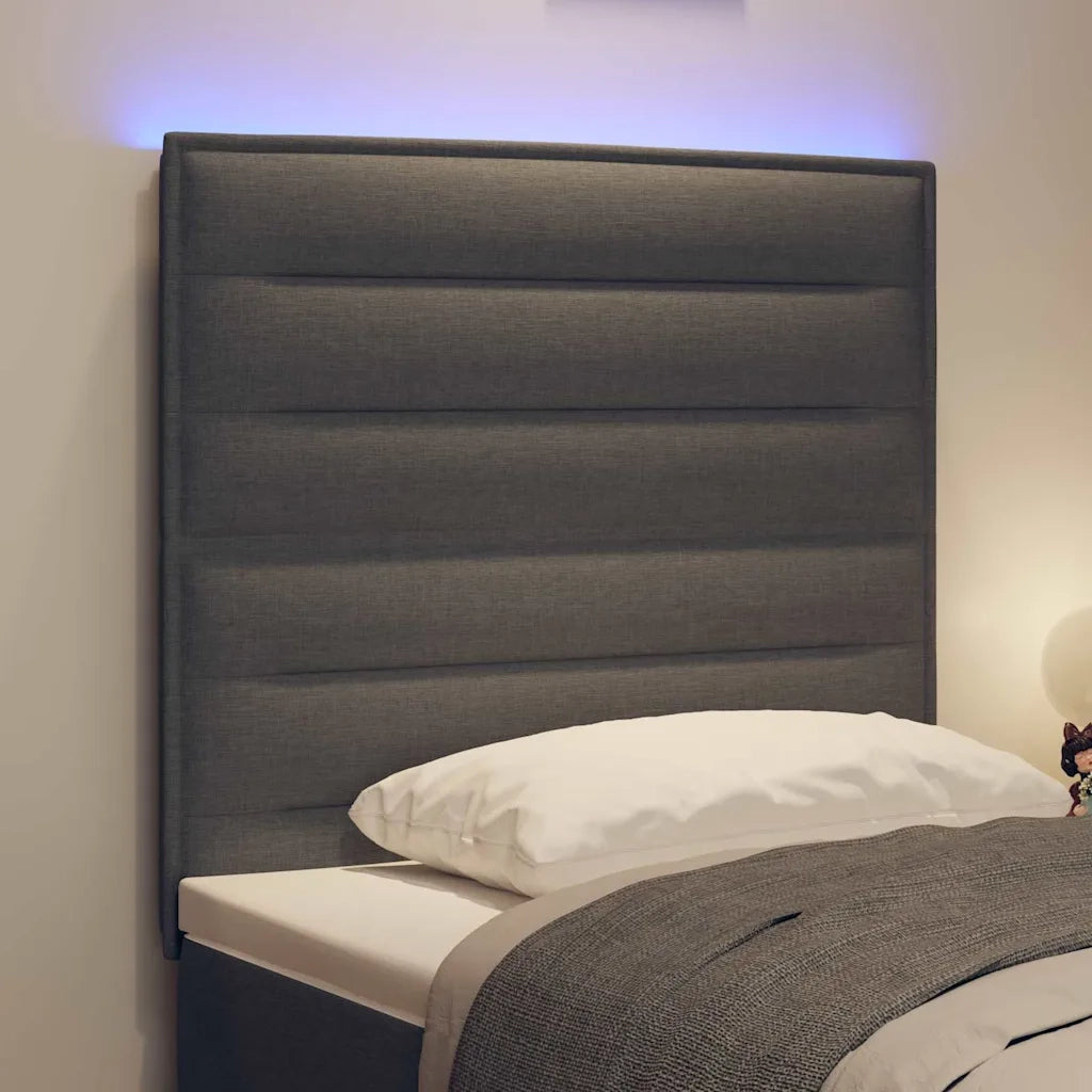 Testiera | Testata LED con strisce LED Grigio scuro 100 cm Tessuto