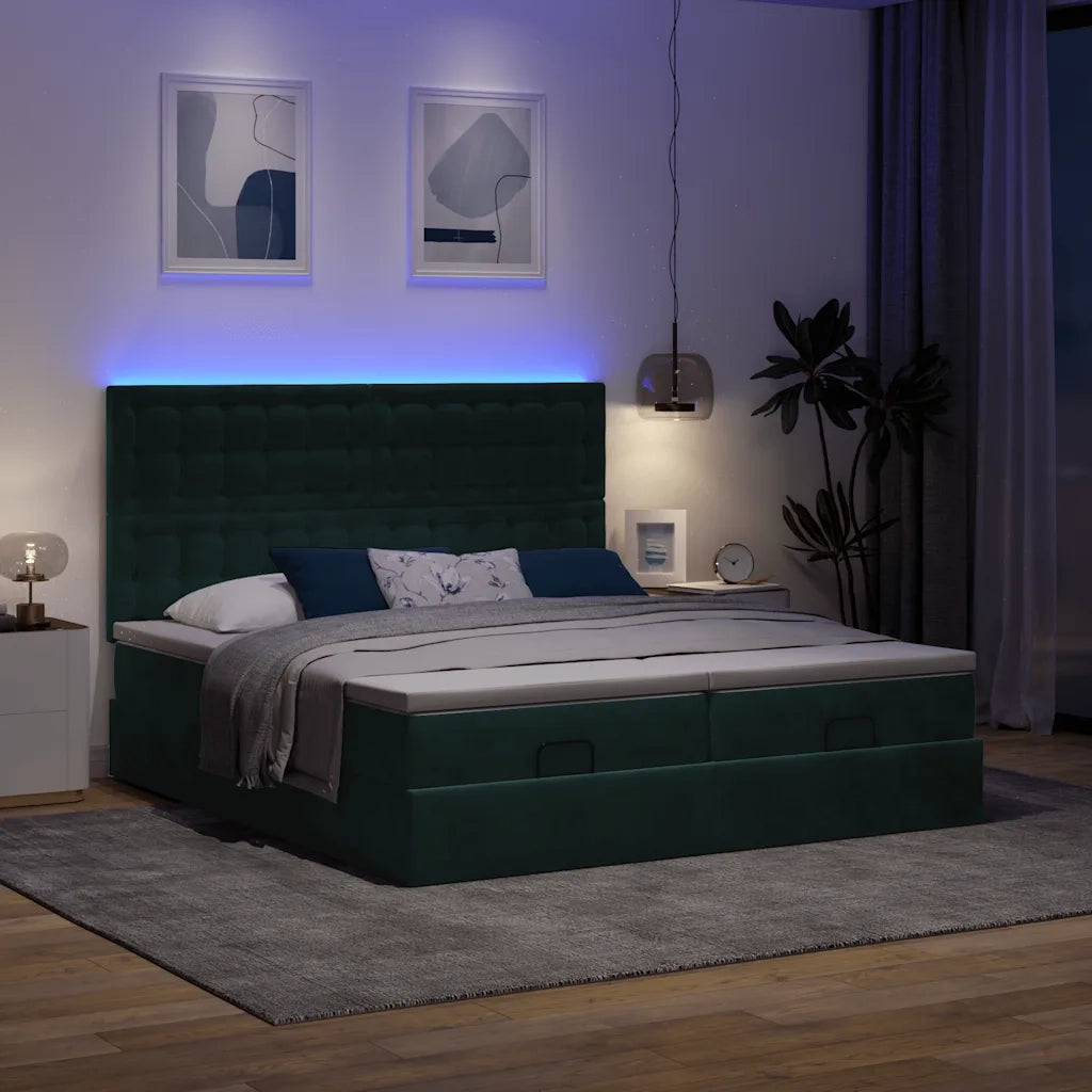 Struttura Letto Pouf con Materassi 160x200 cm Velluto 3314654