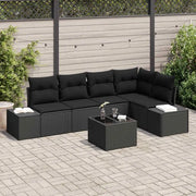 Set Divano da Giardino 6 pcs Nero polyrattan 3347073