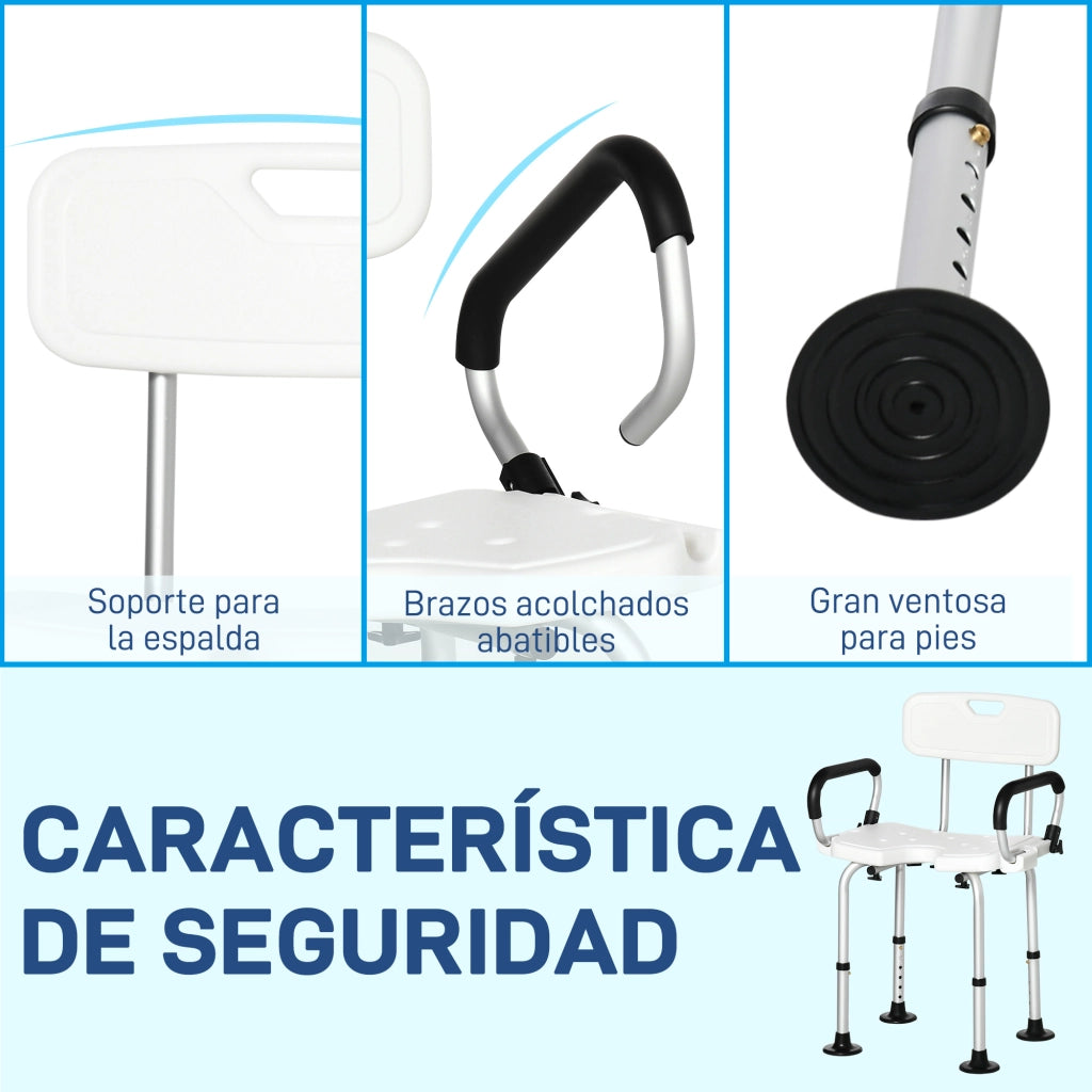 Sedia da Doccia con Braccioli ¨C Xylo ¨C Altezza Regolabile Antiscivolo